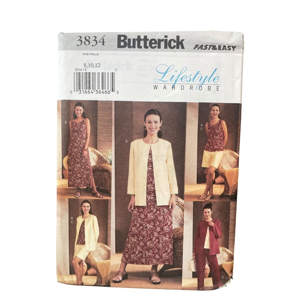 Butterick Sewing Pattern 3834 Lifestyle Wardrobe Women Size 8 10 12 Petite Uncut